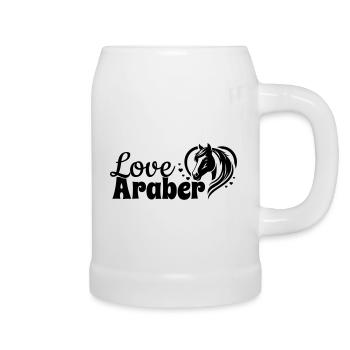 Araber Love Herz Pferdekopf - Bierkrug - Weiß - Rechts