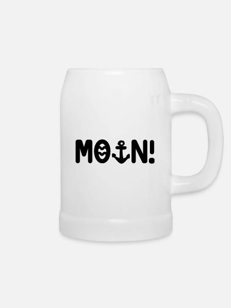 Moin - Bierkrug - Weiß