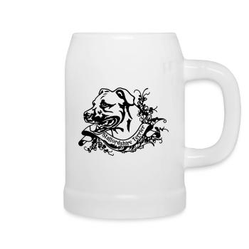 Staffordshire Terrier avec bannière rétro florale 3 - Chope en céramique - blanc - Droite