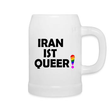 Iran ist queer - Bierkrug - Weiß - Rechts