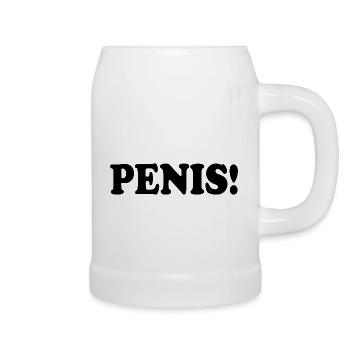 Penis - Chope en céramique - blanc - Droite