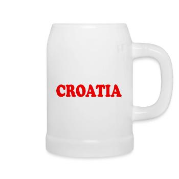 Croatie (Hrvatska) - Chope en céramique - blanc - Droite