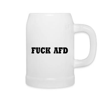 Fuck afd - Bierkrug - Weiß - Rechts