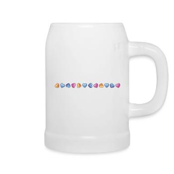 Coeurs, Mignon, Amour, Amour, Coloré - Chope en céramique - blanc - Droite
