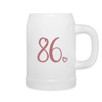 Süße Nummer 86, 86 Jahre alt, Geschenk zum 86. Geburtstag - Bierkrug - Weiß - Rechts
