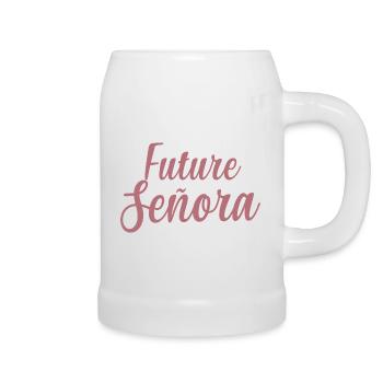 Future Señora Engagement Bridal Shower Wedding - Beer Mug - white - Right