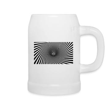 Hypnotic Black White Spiral - Beer Mug - white - Right