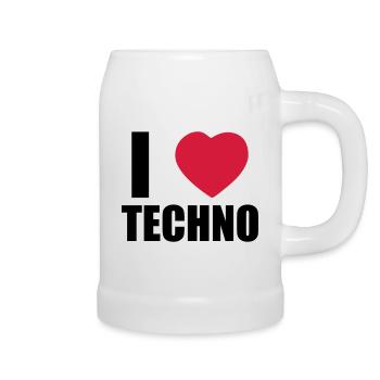 I LOVE TECHNO 2 - Bierkrug - Weiß - Rechts