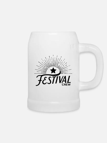 Festival Crew mit Stern - Bierkrug - Weiß