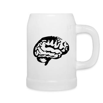 Brain_silhouette - Bierkrug - Weiß - Rechts