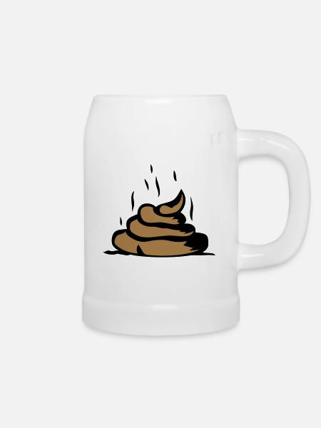 pfui Scheiße Mist poop - Bierkrug - Weiß
