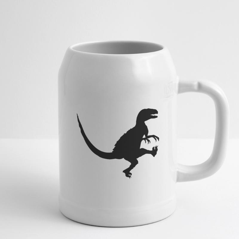 Dancing attacking Raptor T -Rex Beer Mug