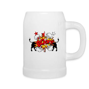 Herens Kuh BOOM! - Bierkrug - Weiß - Rechts