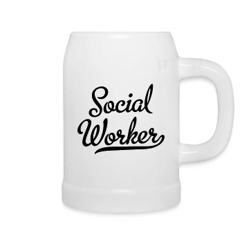 Travailleur social - Chope en céramique - blanc - Droite