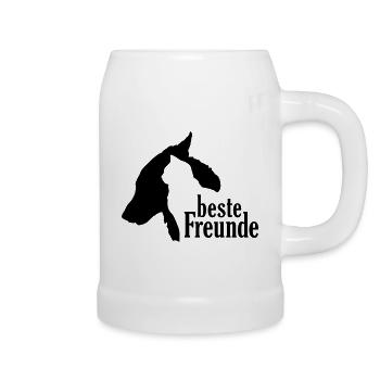 Dog Cat Best Friends Faithful Companion Companion - Beer Mug - white - Right