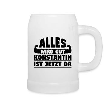 Alles wird gut Konstantin ist jetzt da - Bierkrug - Weiß - Rechts