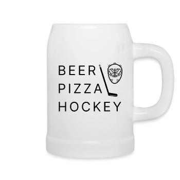 Eishockey und Bier - Bierkrug - Weiß - Rechts