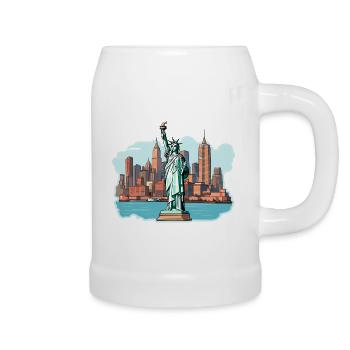 Ville de New York - Chope en céramique - blanc - Droite