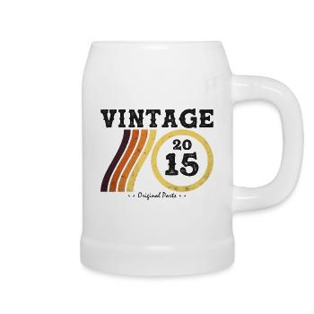 Jahrgang 2015 - Classic Limited Edition Retro 9 - Bierkrug - Weiß - Rechts