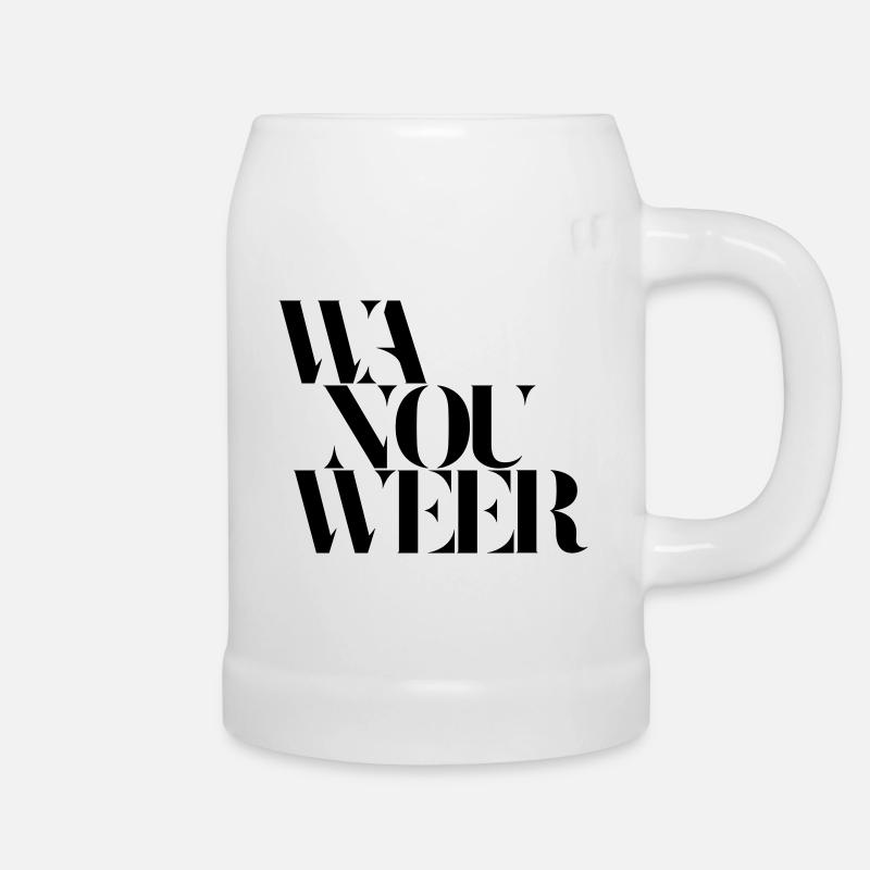 WHAT NOW AGAIN - WA NOU WEER brabant dialect - Beer Mug - white