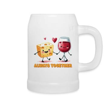 Immer zusammen - Bierkrug - Weiß - Rechts