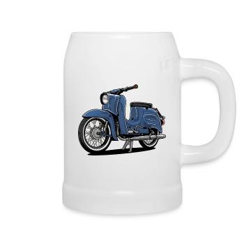 Hirondelle (bleu pâle) // Illustration - Chope en céramique - blanc - Droite
