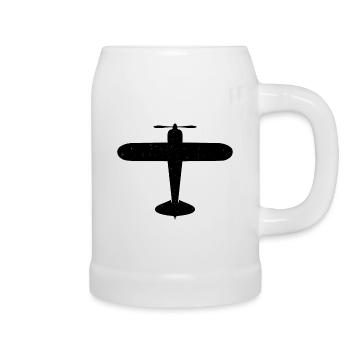 Flugzeug Propellerflugzeug Fliegen - Bierkrug - Weiß - Rechts