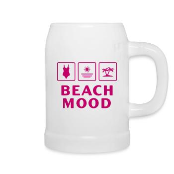 Beach Mood Summer Sun Sea Holiday - Beer Mug - white - Right