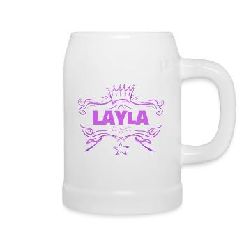 Geschenk für Layla - Bierkrug - Weiß - Rechts