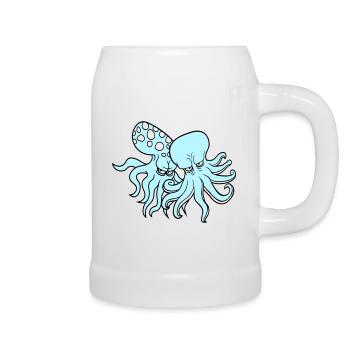 2 Böse Oktopus Kraken Tintenfisch Kopffüßer Team - Bierkrug - Weiß - Rechts