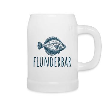 Target fish flounder - flounder bar - angler gift - Beer Mug - white - Right