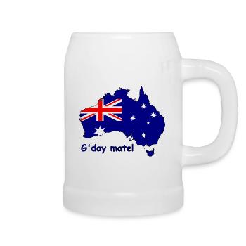 G'day Mate Australian Flag - Beer Mug - white - Right
