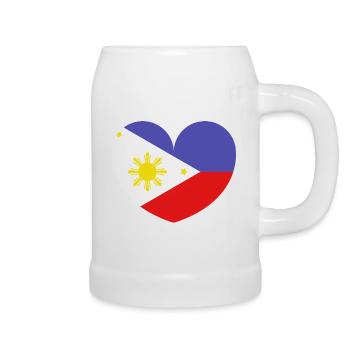 Drapeau du cœur des Philippines - Chope en céramique - blanc - Droite