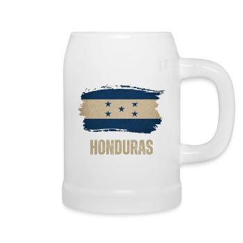 Flag of Honduras grunge, I love Honduras - Beer Mug - white - Right