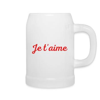 Je t'aime - Chope en céramique - blanc - Droite