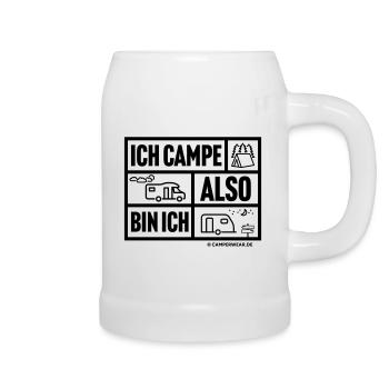 Ich campe also bin ich - Bierkrug - Weiß - Rechts