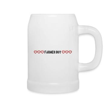 Fermier garçon coeur amour - Chope en céramique - blanc - Droite
