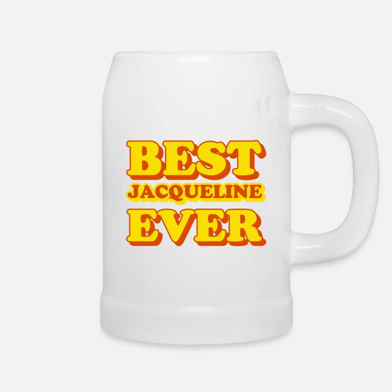 Jacqueline First Name Funny Gift - Beer Mug - white