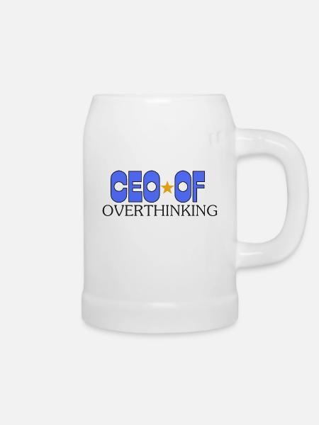 CEO of Overthinking - Bierkrug - Weiß