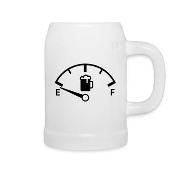 Compteur de vitesse de bière + votre texte - Chope en céramique - blanc - Droite