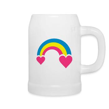 regenbogen & herzen - Bierkrug - Weiß - Rechts