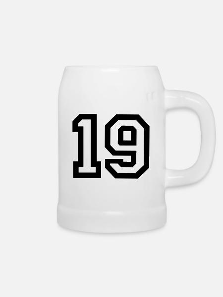 19 Collegestyle - Bierkrug - Weiß