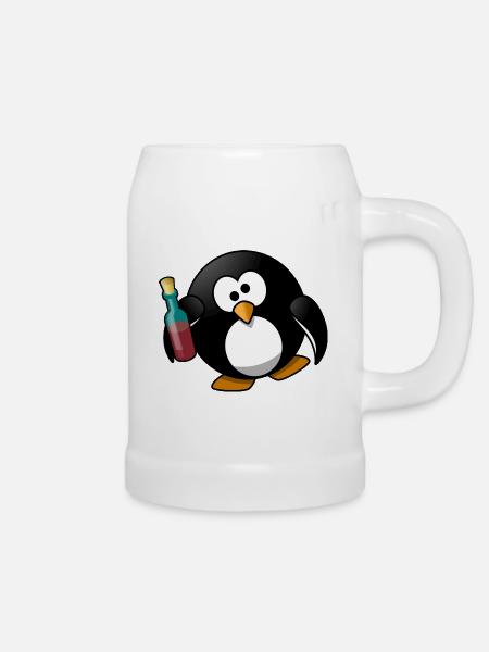 Besoffener Pinguin - Bierkrug - Weiß