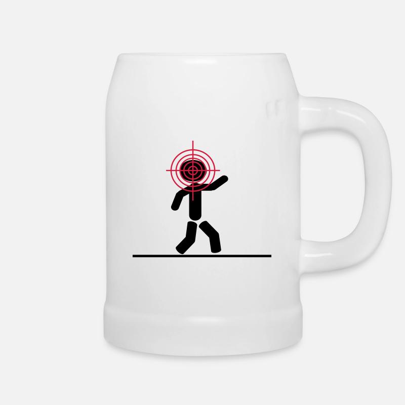 headshot_target - Beer Mug - white