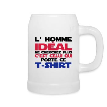 l'homme idéal - Chope en céramique - blanc - Droite