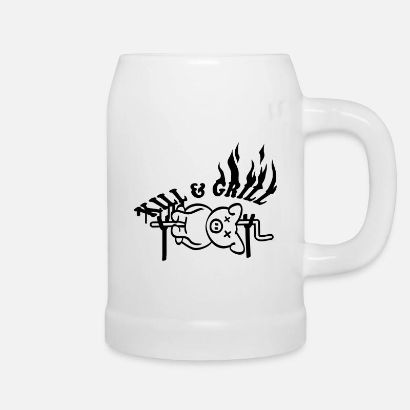 Kill And Grill Pig - Beer Mug - white