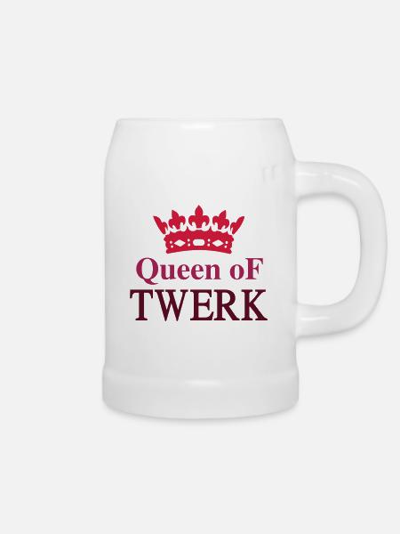 Queen of TWERK - Bierkrug - Weiß