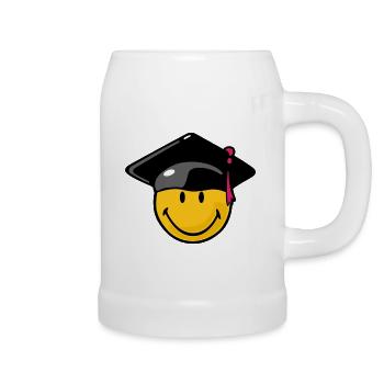 Smiley Graduation - Bierkrug - Weiß - Rechts