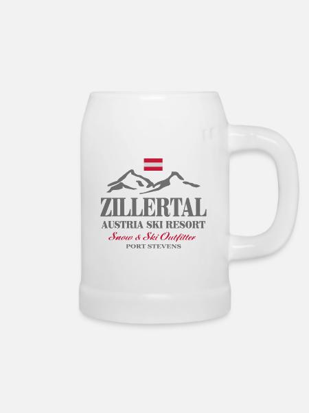 Zillertal - Austria Flag - Bierkrug - Weiß