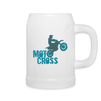 Motocross - Bierkrug - Weiß - Rechts